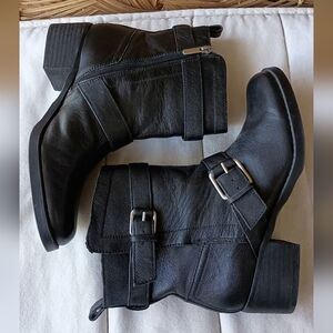 Sole Society Black Leather Ankle Boots_8.5